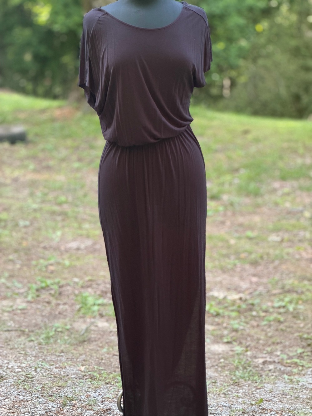 Women’s Black Maxi Dress with Elastic Waist